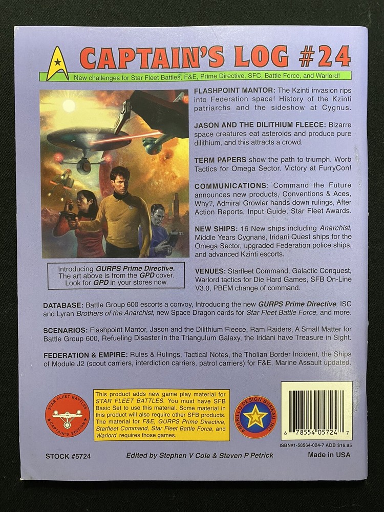Star Fleet Battles A Captain's Log #24 Flashpoint Unused