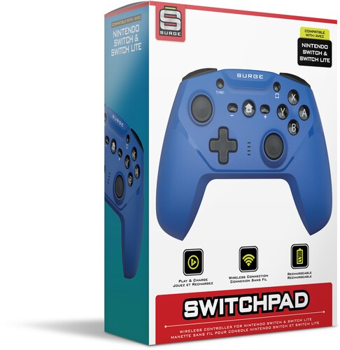 Switch Accessory: Wireless Controller - SURGE SwitchPad Pro - Blue [New ] Blu