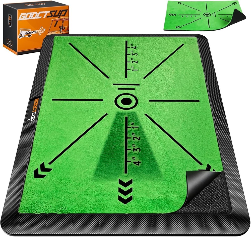 Golf Hitting Mat with Instant Swing Path Feedback, Extra Replaceable Golf Pra...