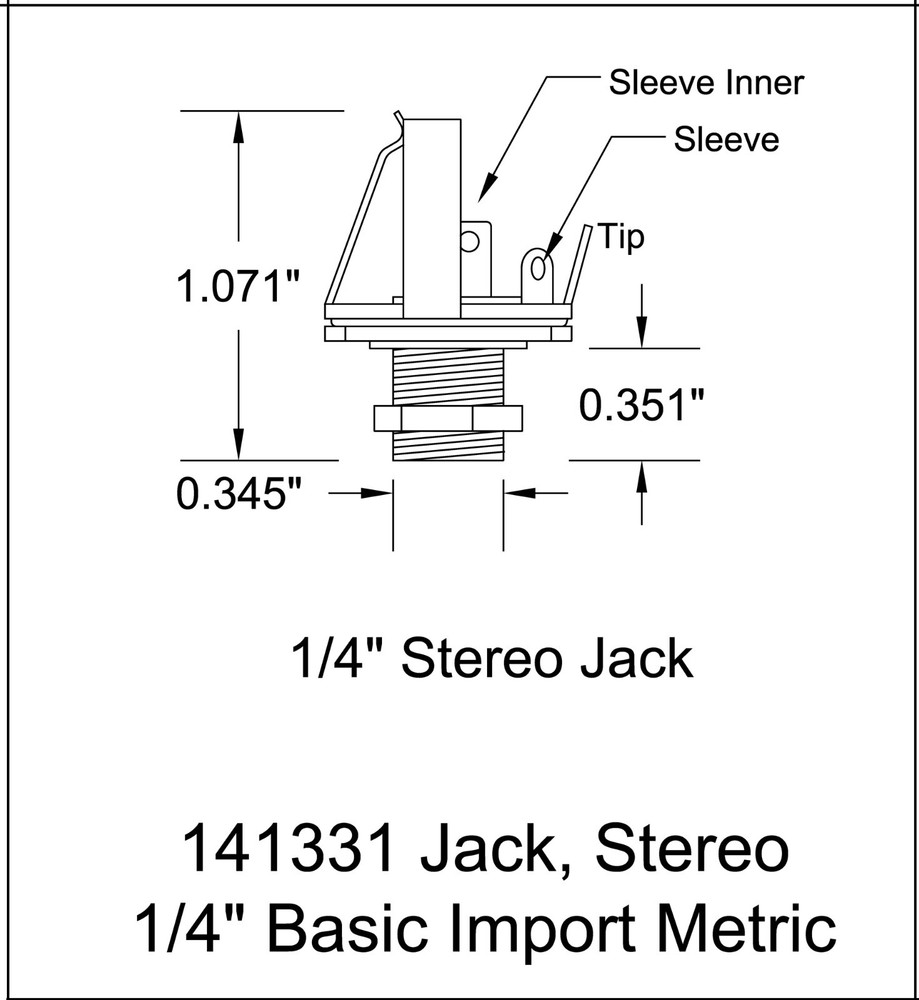 Jack 1/4" Stereo Jack Basic Chrome Trim 141331CH