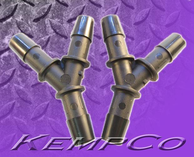 (2) 3/8" Hose-Barb Y WYE Connector Fitting Black Nylon HHO Air Fuel 3-Way Split