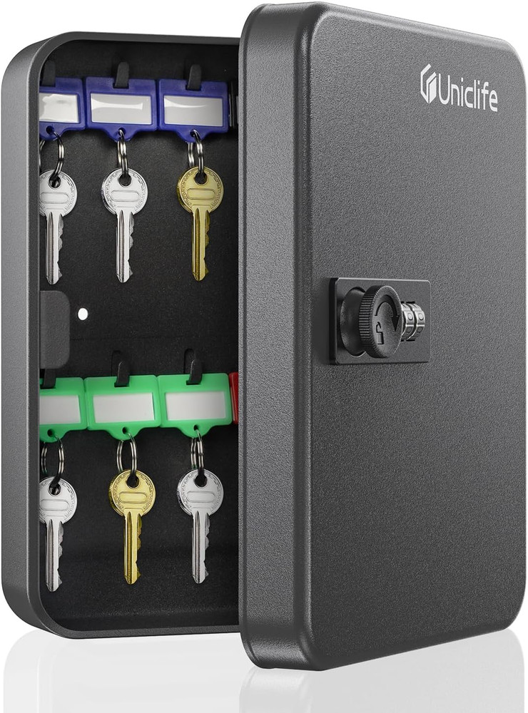 20 Position Key Cabinet with Combination Lock Resettable Black Digital Security