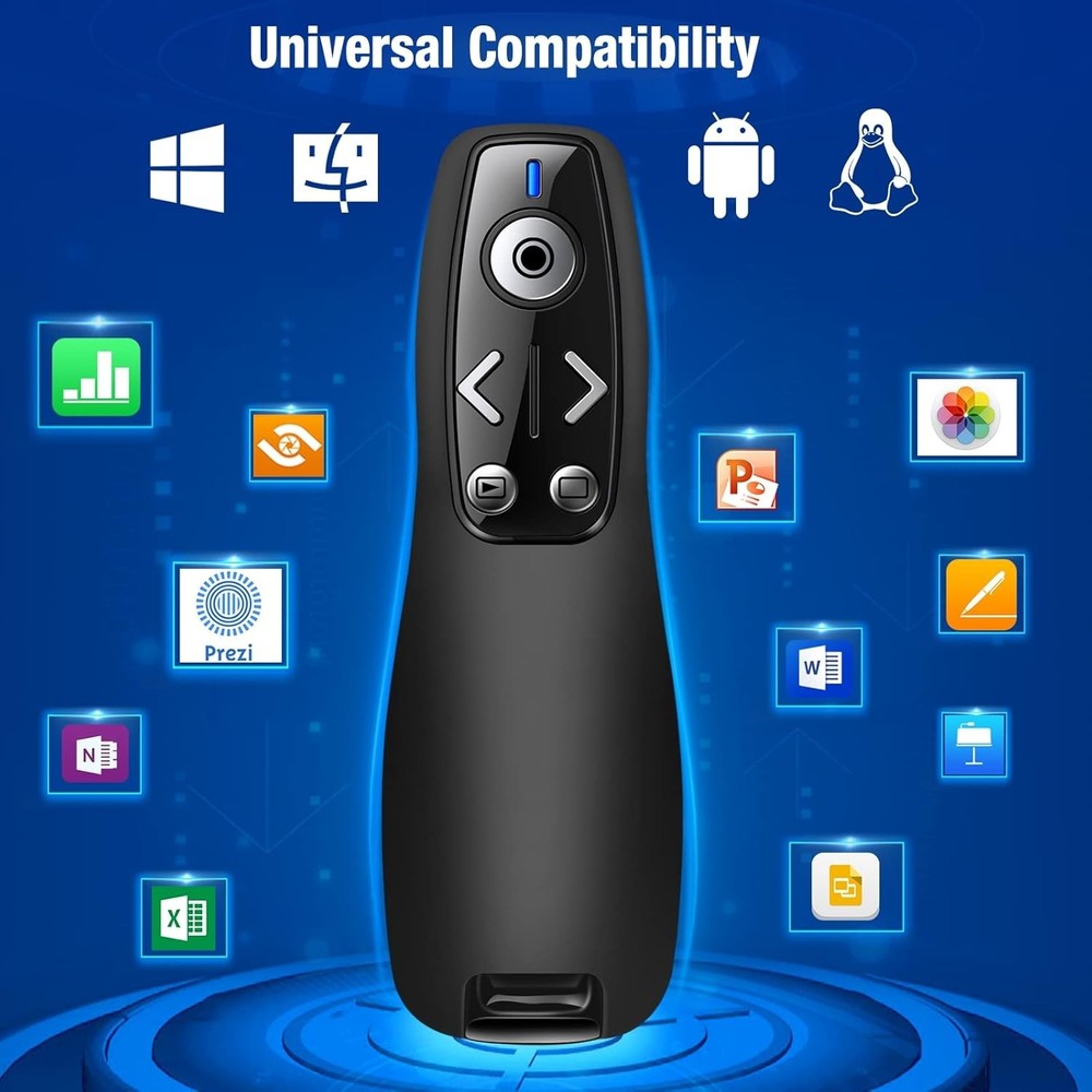 Presentation Clicker Wireless Presenter Remote for Powerpoint, Volume Control
