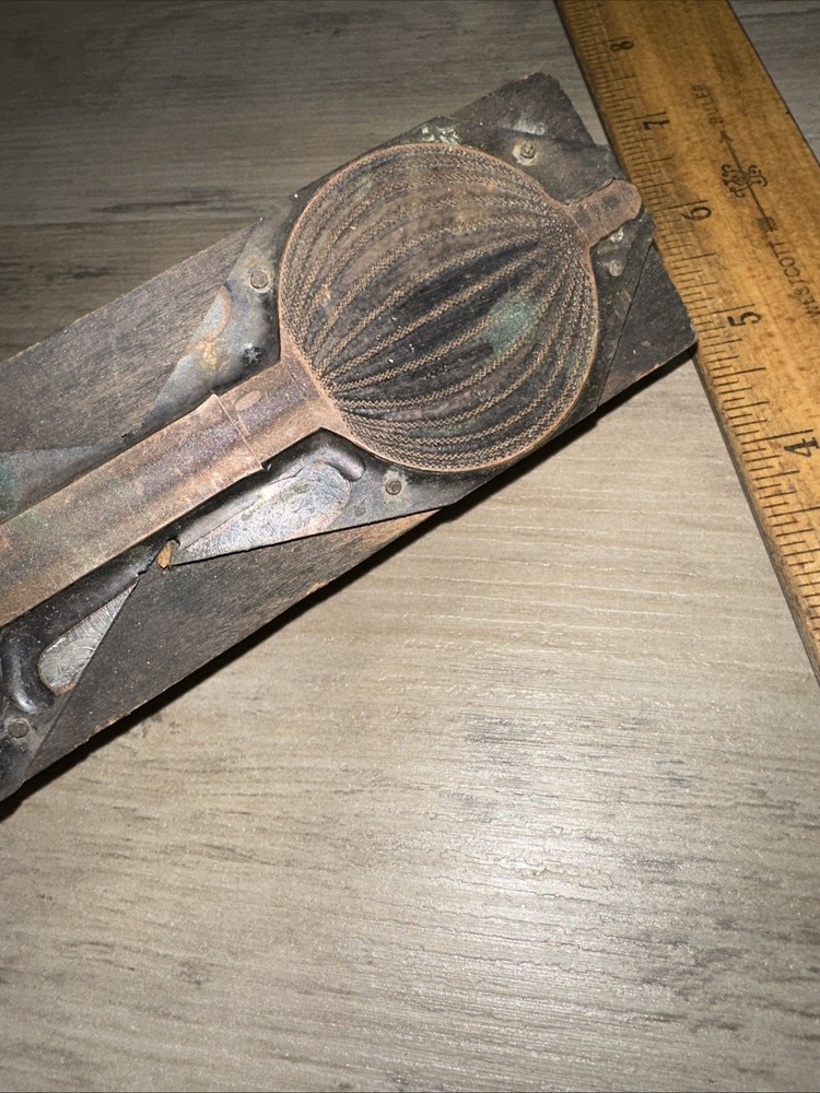 Printing Block “ Unknown Image??” Beautiful Details! Early Lightbulb? Copper