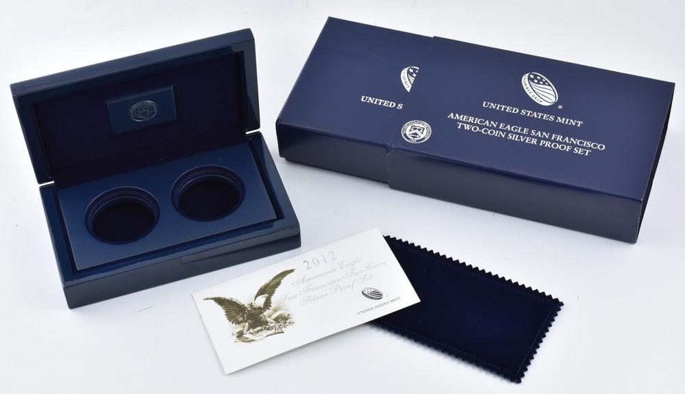 2012 American Eagle SF Two Coin Silver Proof Set Box & COA - NO COINS