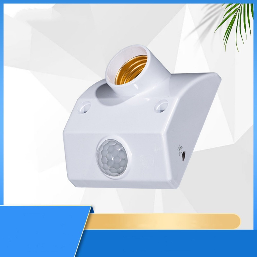White Auto Human Motion Sensor Detector Bulb Light Lamp Base Holder