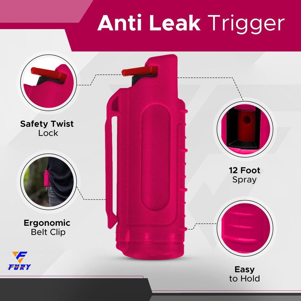 Hardshell Pepper Spray - 12Ft Range, Max Strength, UV Dye Identifier, Anti-Le...