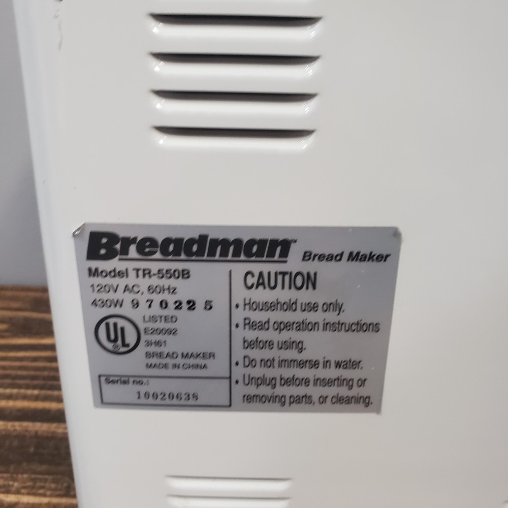 Breadman TR-550 White Automatic Bread Maker Oven Tested