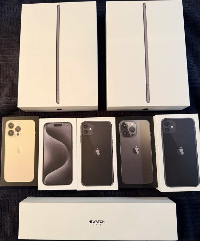 Apple product boxes.