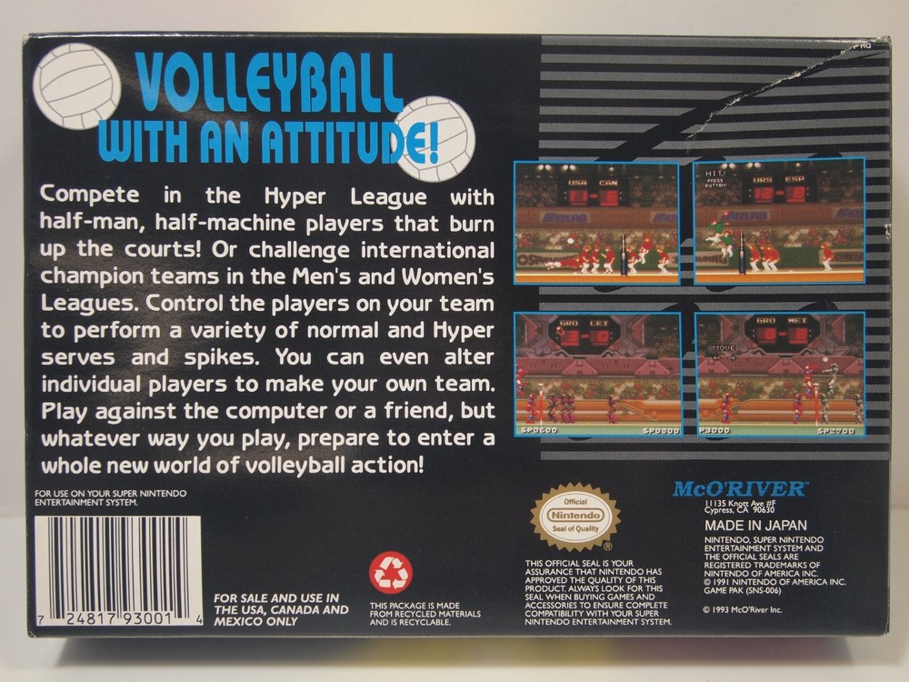 Hyper V-Ball (Super Nintendo | SNES) Authentic BOX ONLY