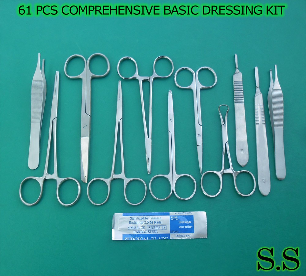 61 PCS ADVANCED COMPREHENSIVE BASIC DRESSING SURGERY KIT SURGICAL INSTRUMENTS