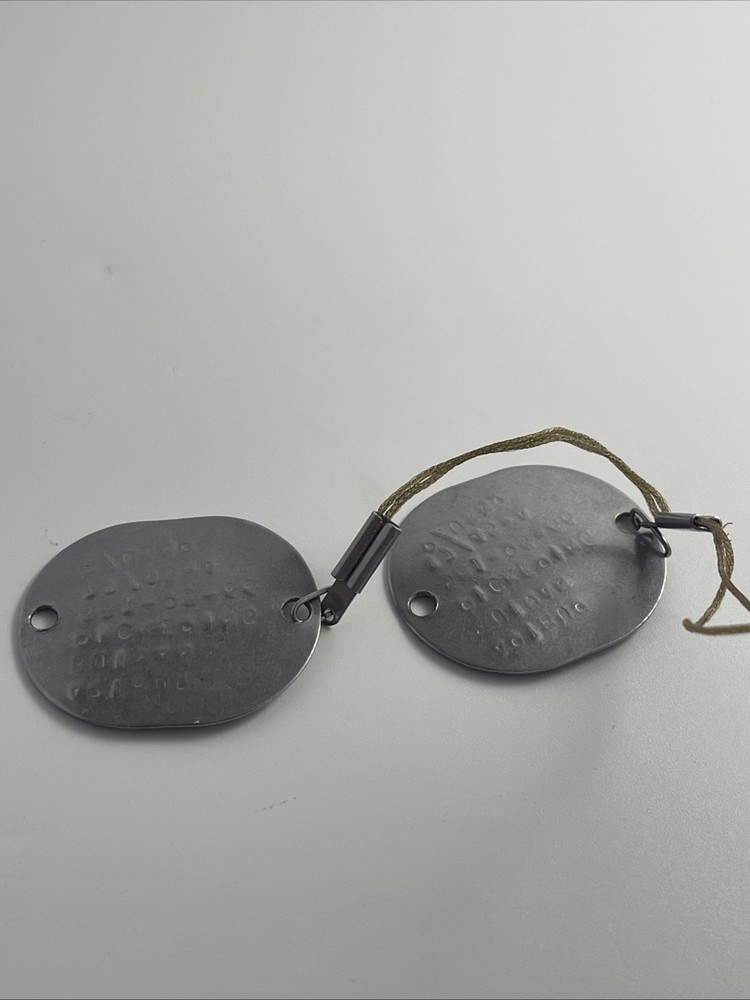 WWII United States Navy Reserve DOG TAGS 1945 Set of 2 on braided wire