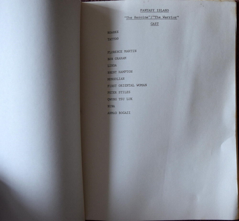 1980 Fantasy Island (The Warrior) Original First Draft Script Screenplay