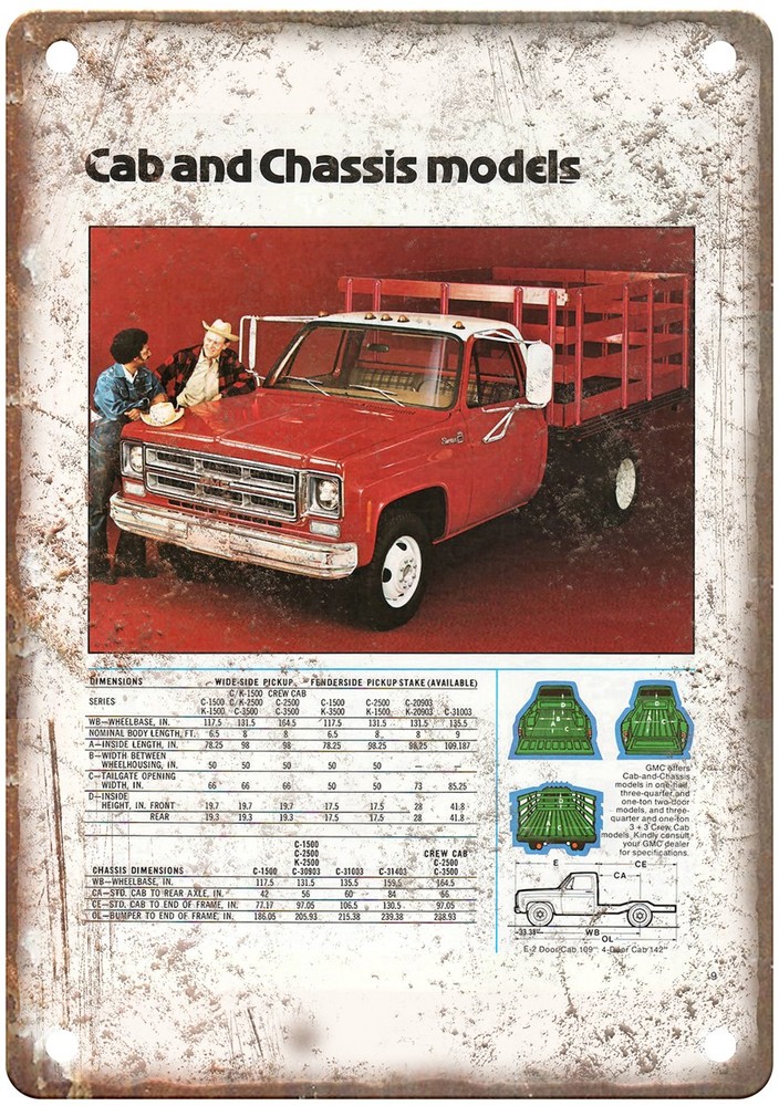 1976 GMC Pickups Vintage Automobile Ad Retro Look Metal Sign AM7667
