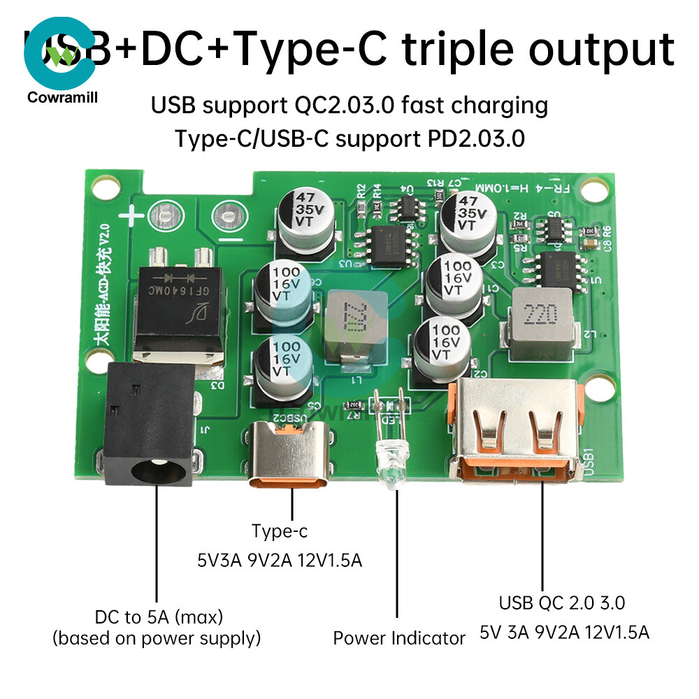 Solar Controller Solar Panel Voltage Regulator QC PD Fast Charging Solar Charger