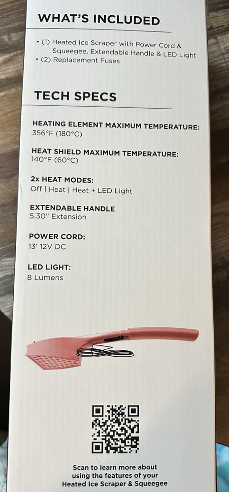 Ice Scraper & Squeegee Snow Removal Tool, Heated