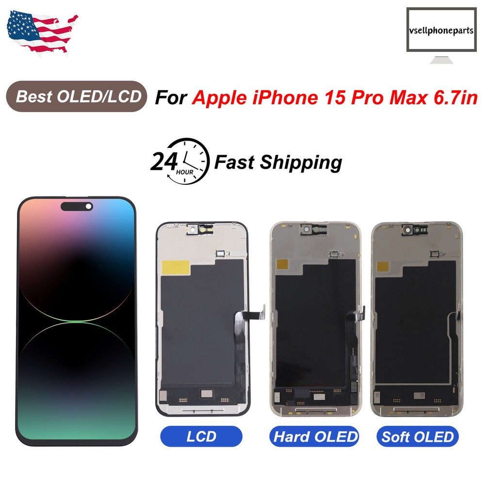For Apple iPhone 15 Pro Max 6.7in OLED LCD Display Touch Screen Replacement Lot