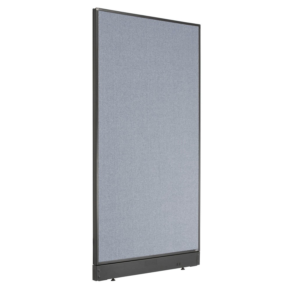 36-1/4"W x 64"H Office Partition Panel with Pass-Thru Cable Blue