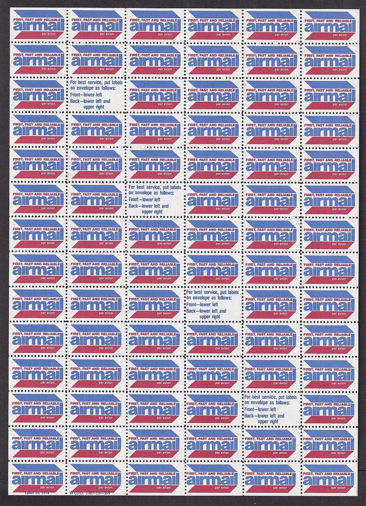 US Airmail & Special Delivery sheets (14 sheets)