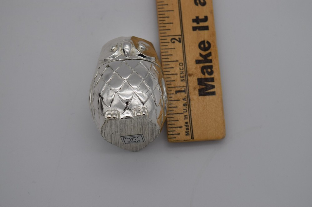 Wm A Rogers Oneida Silverplated Owl Saltcellar Lined , w/Spoon NIB