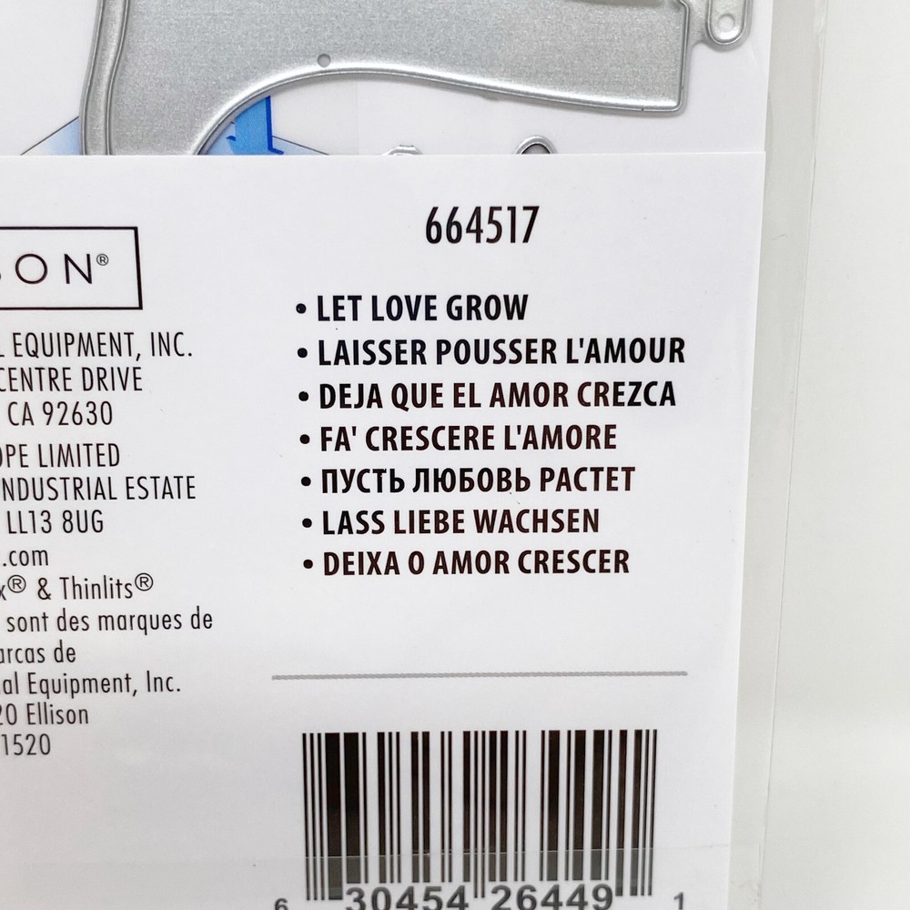 Sizzix Thinlits Let Love Grow Cutting Dies Garden Flowers Spring 664517 NEW