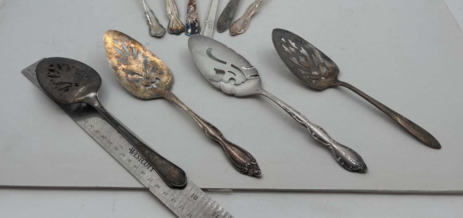Lot of 10 Assorted Used Silverplate Pie Servers - Lot#53