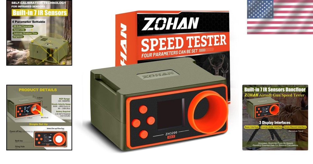 Versatile BB Speed Tester with Self-Calibrating Tech - Effortless Shooting Setup