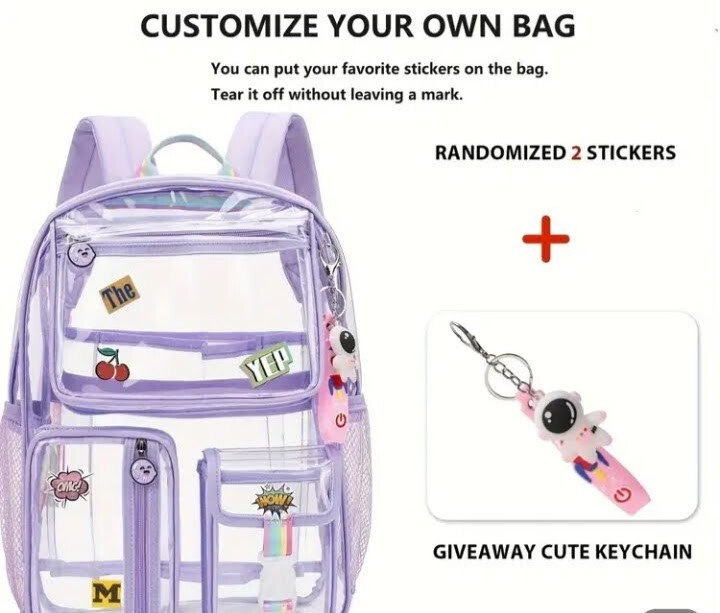 Clear backpack school