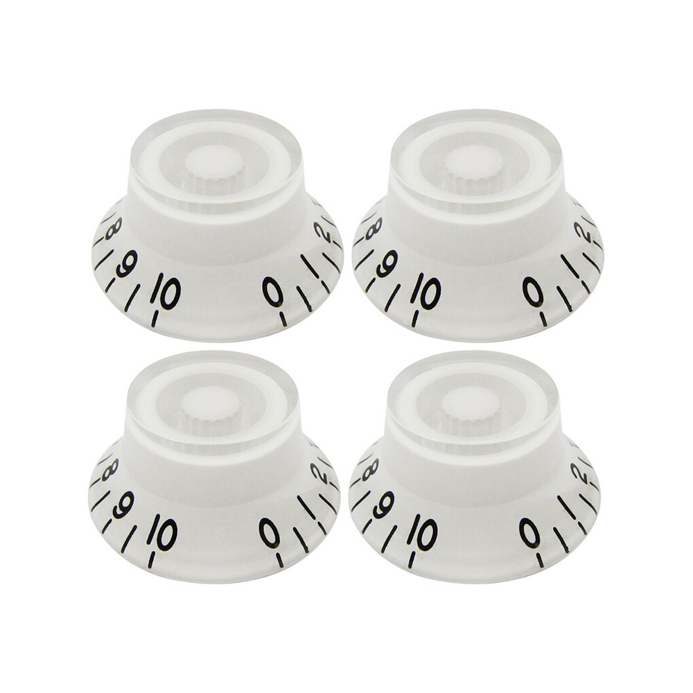 FLEOR 4PCS White Guitar Knobs Volume Tone Control with Hot Top Shape for LP SG