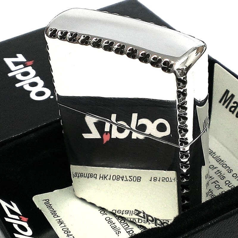 Zippo Logo Engraved Silver Ibushi Finish Double-Sided Processing Corner Router