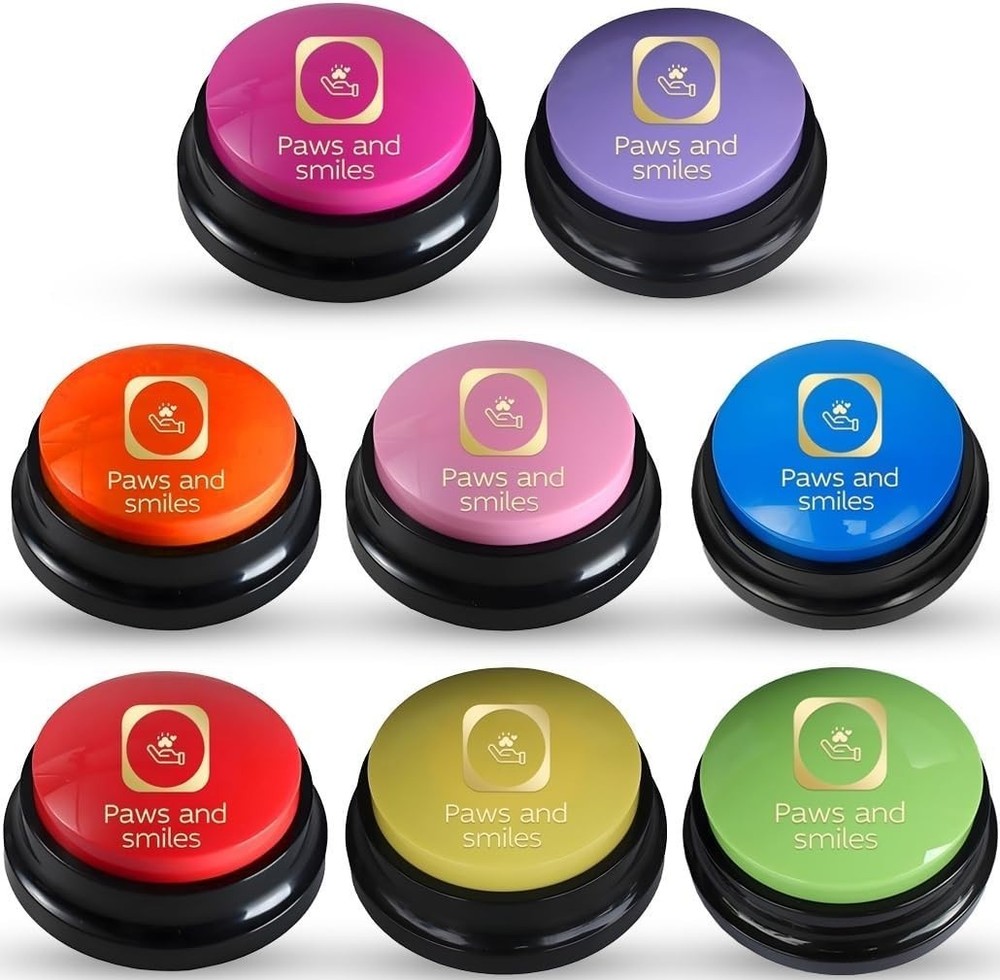 8-Pack Dog Talking Buttons - Recordable Pet Communication Tools for Training