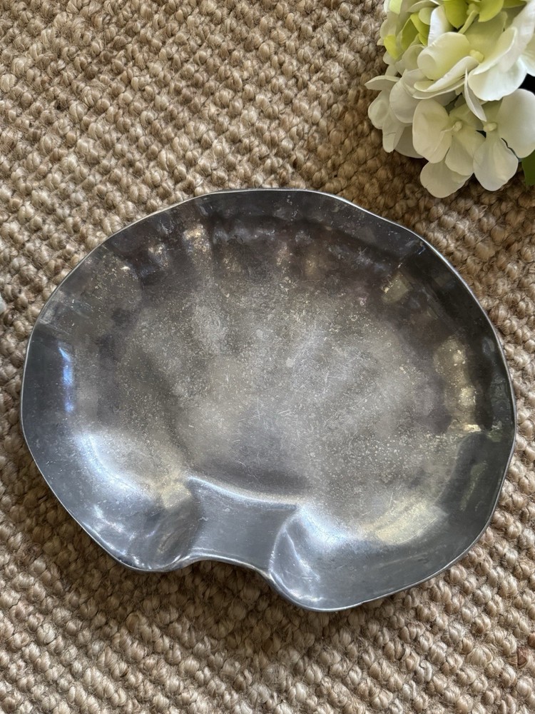 Vintage Shell Scallop Silver Toned Serving Dish