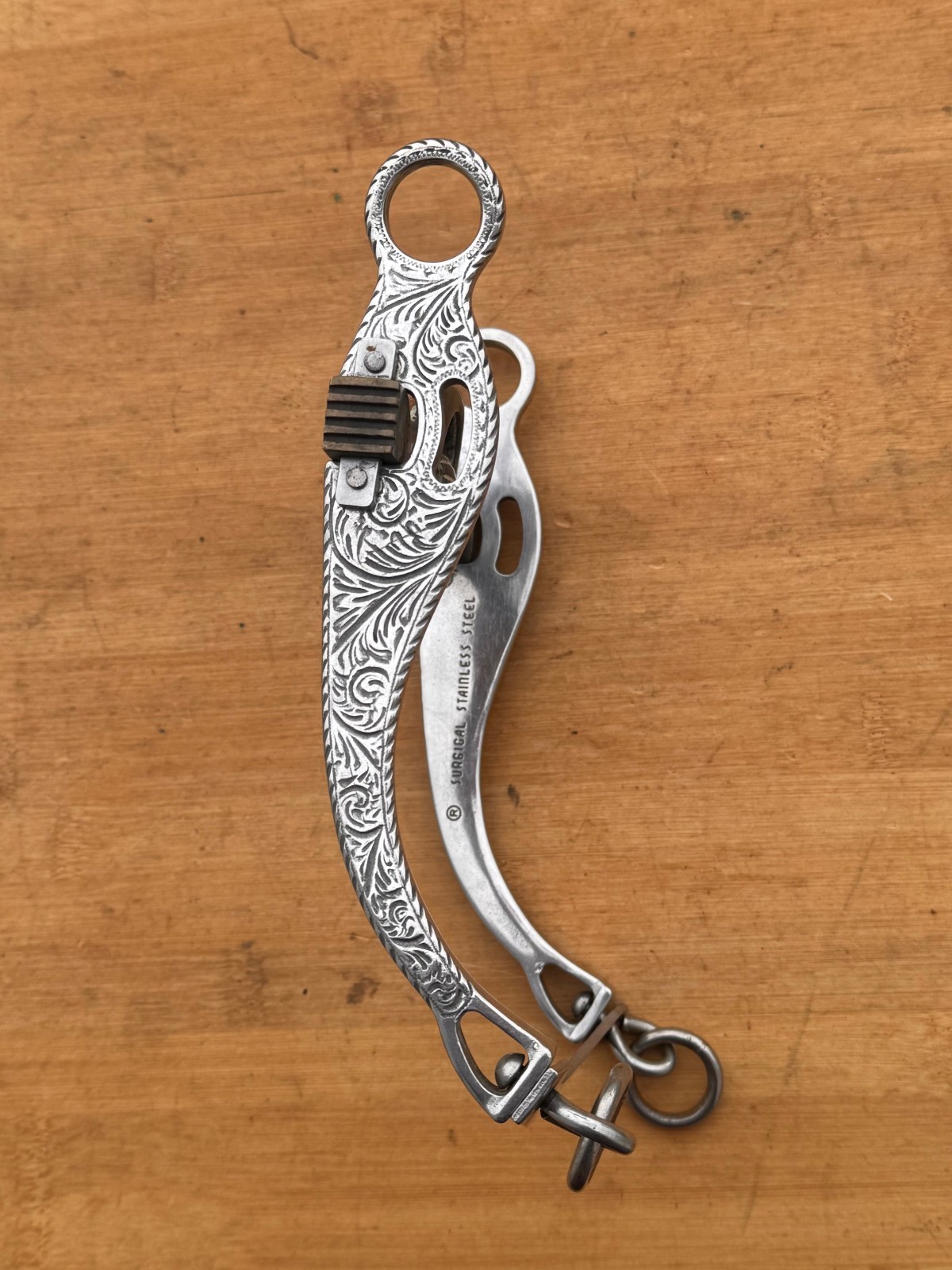 SLIESTER Engraved Surgical Steel Copper Hooded Western Cricket Bit ~ 4 1/2"