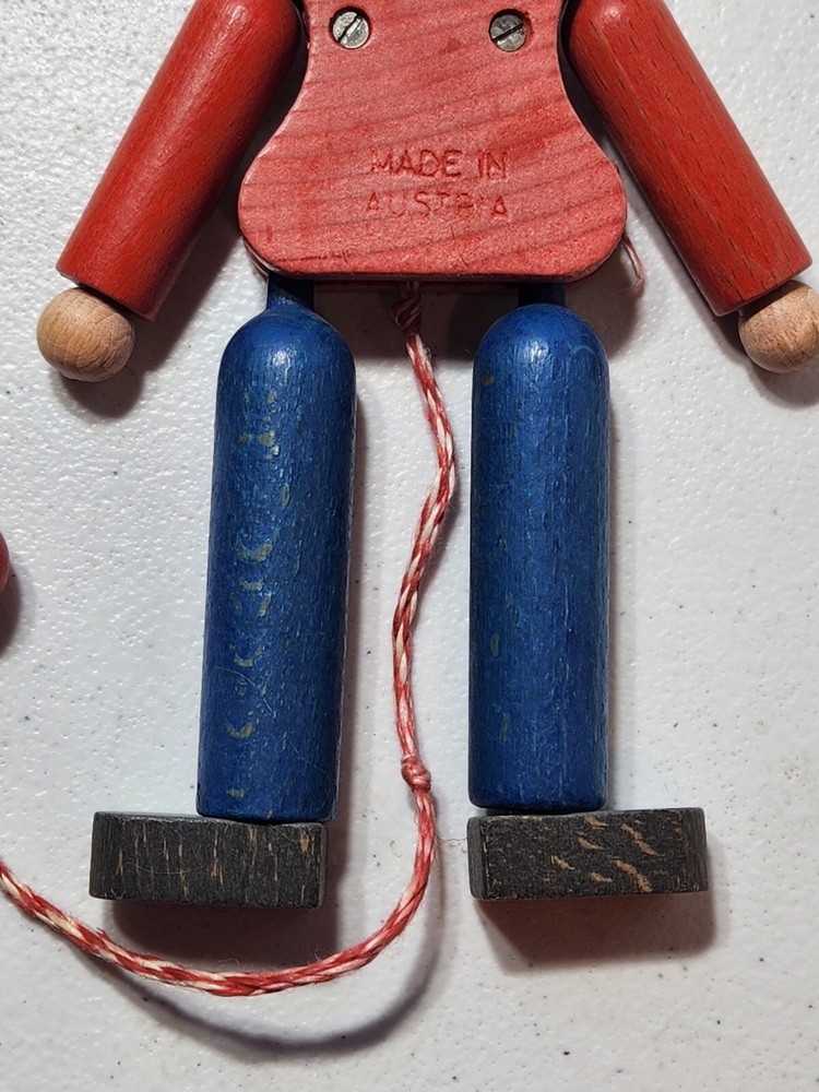 Vintage Pull String Wooden Toy Soldier