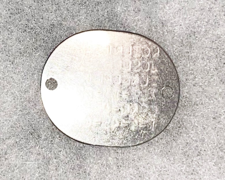 WWII Single USNR Robert Wunderlich T-45 Dog Tag