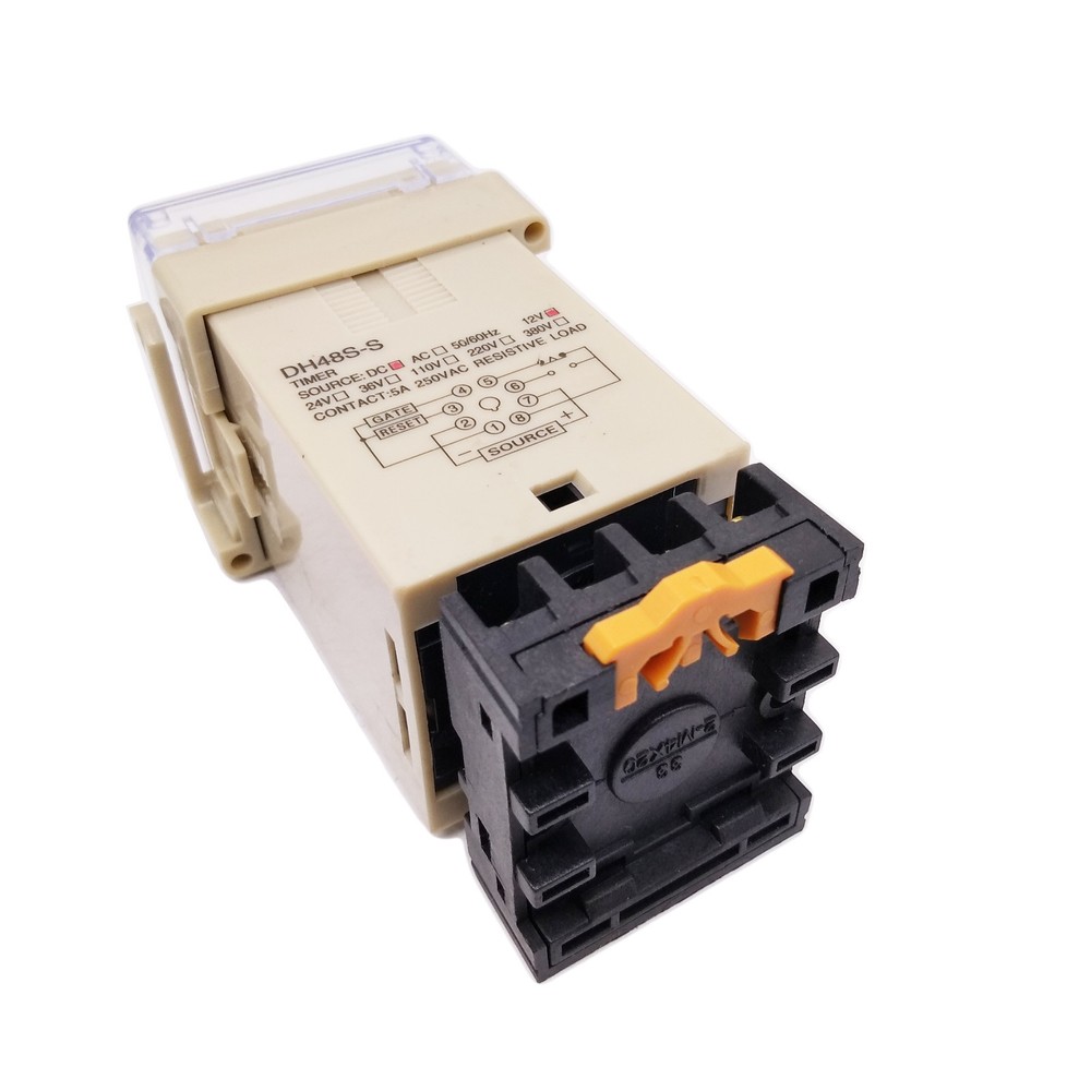 DC 12V Digital Precision Programmable Time Delay Relay DH48S-S & Base