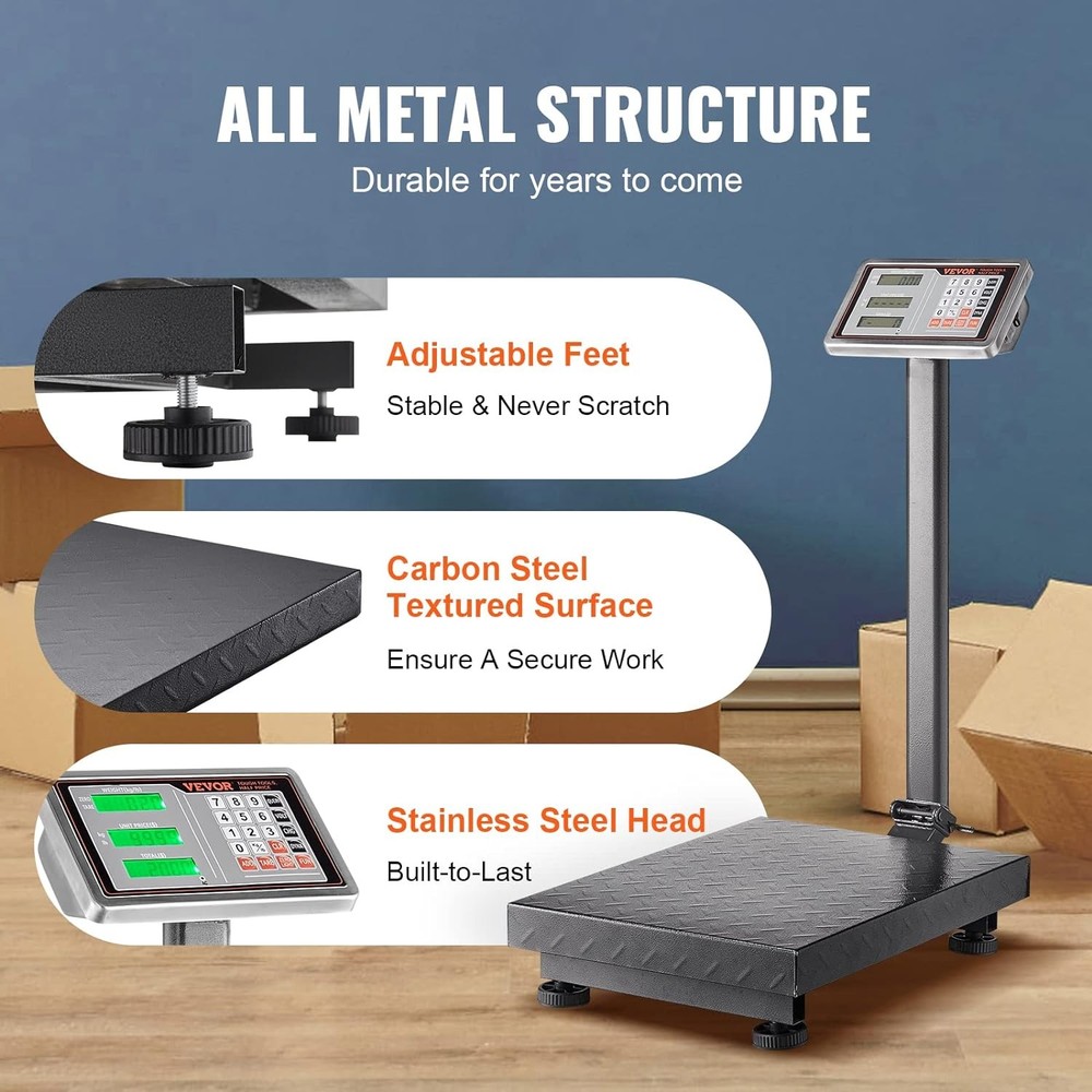 VEVOR Computing Digital Platform Scale, 660 lbs Load,
