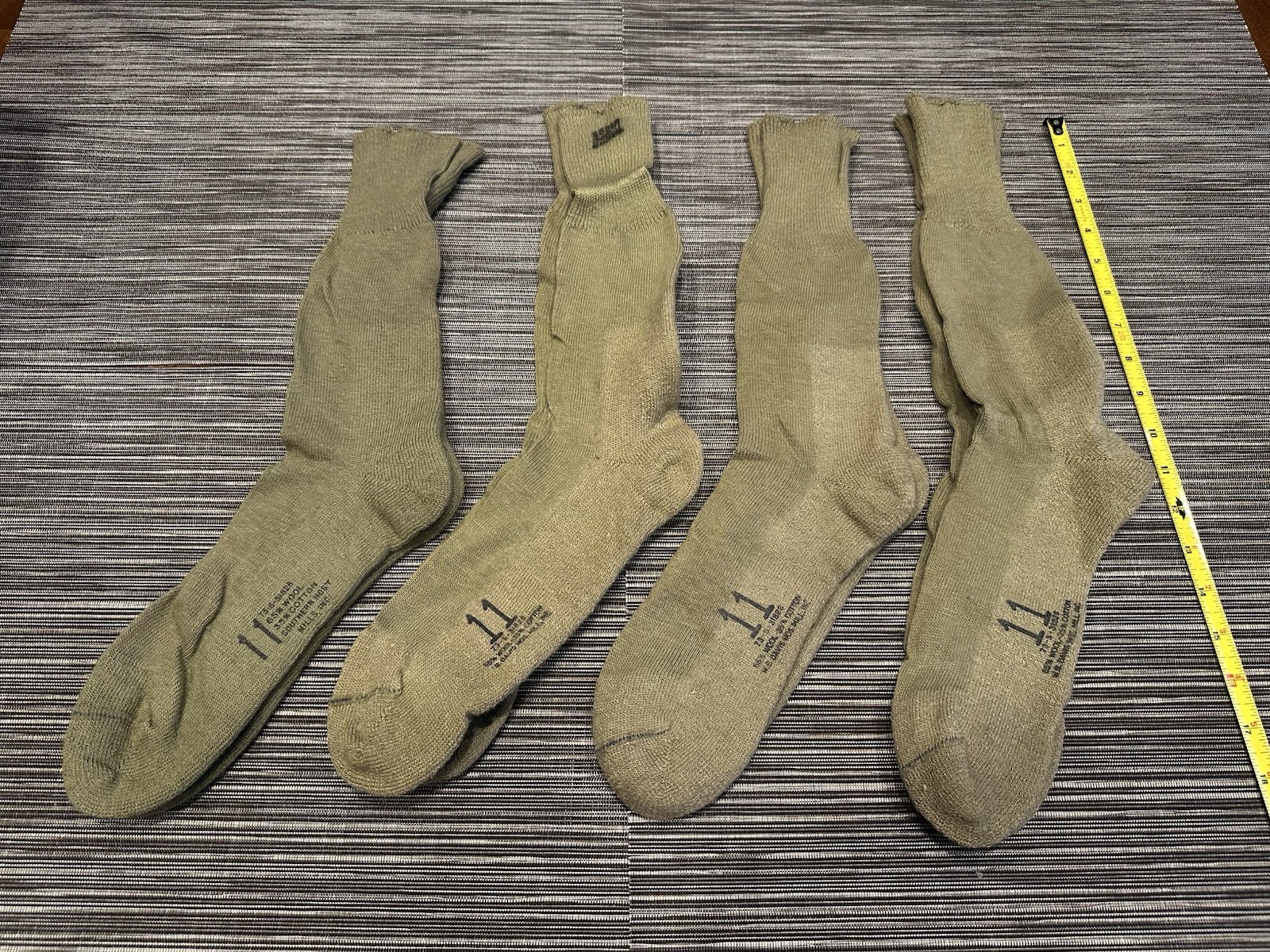 4 Pairs Military Issue Army Boot Socks Korean War Era Wool Cotton Size 11