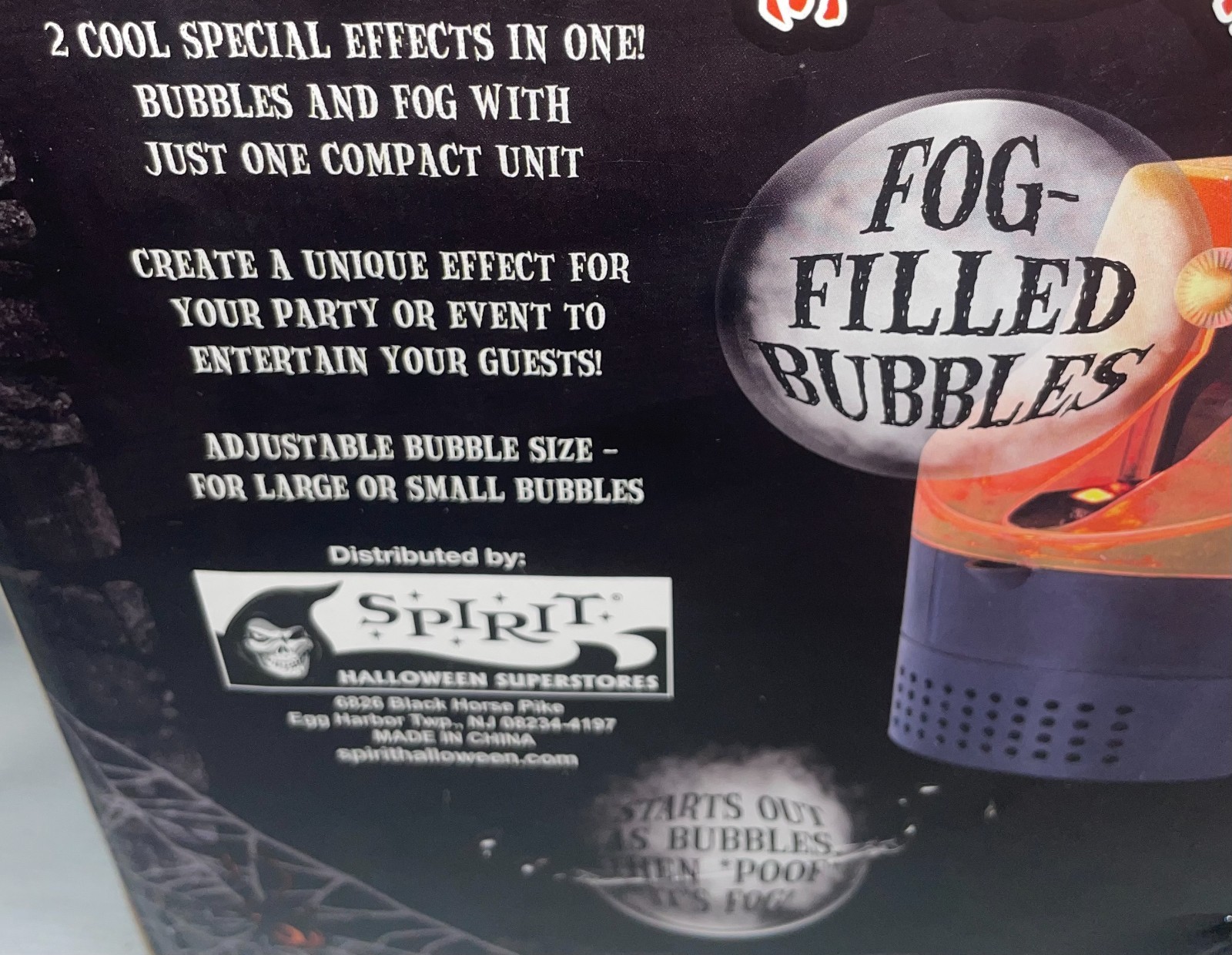 Spirit Halloween Bubble Fogger Works