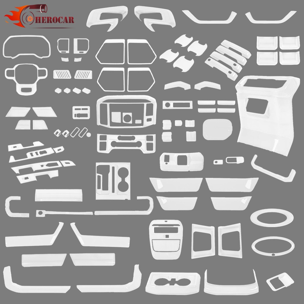 White Center Console Interior Trim & Exterior Decor Covers For 2021-25 Ford F150