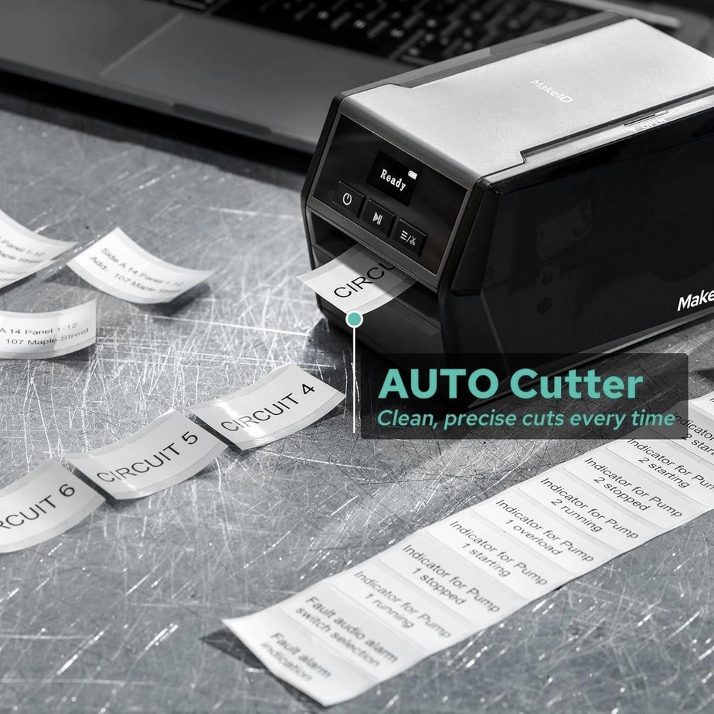 Makeid D50 Industrial Label Printer, Desktop Label Maker 2" Print Head, Mobil