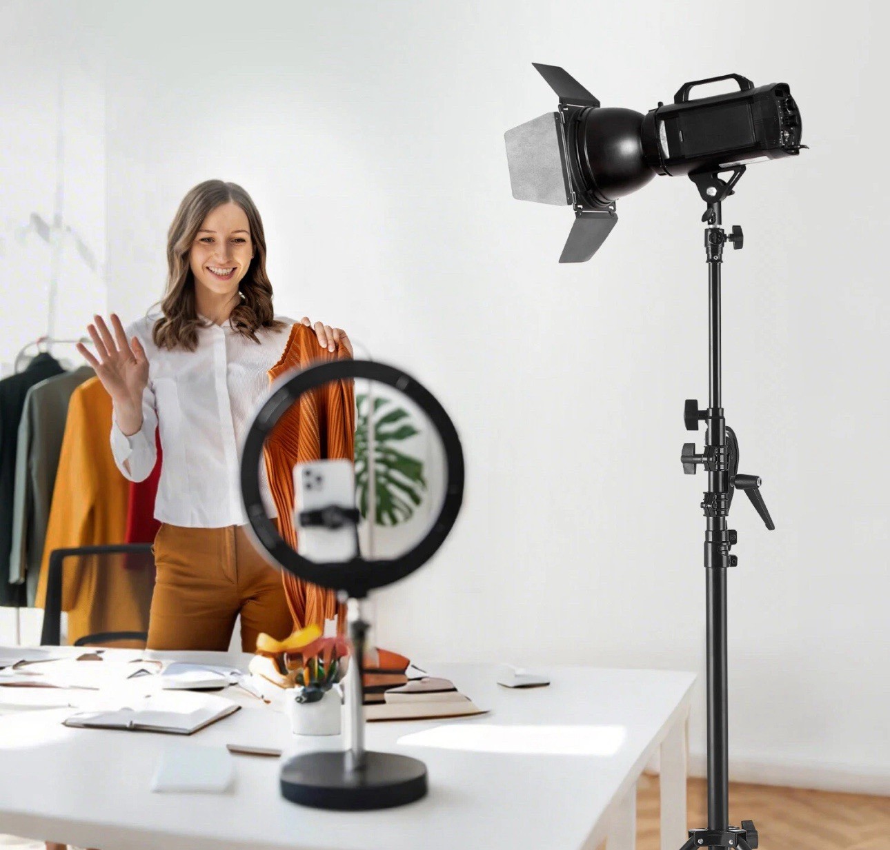 Aluminum Photography Light Stand with Boom Arm Adjustable With carry Bag Gift