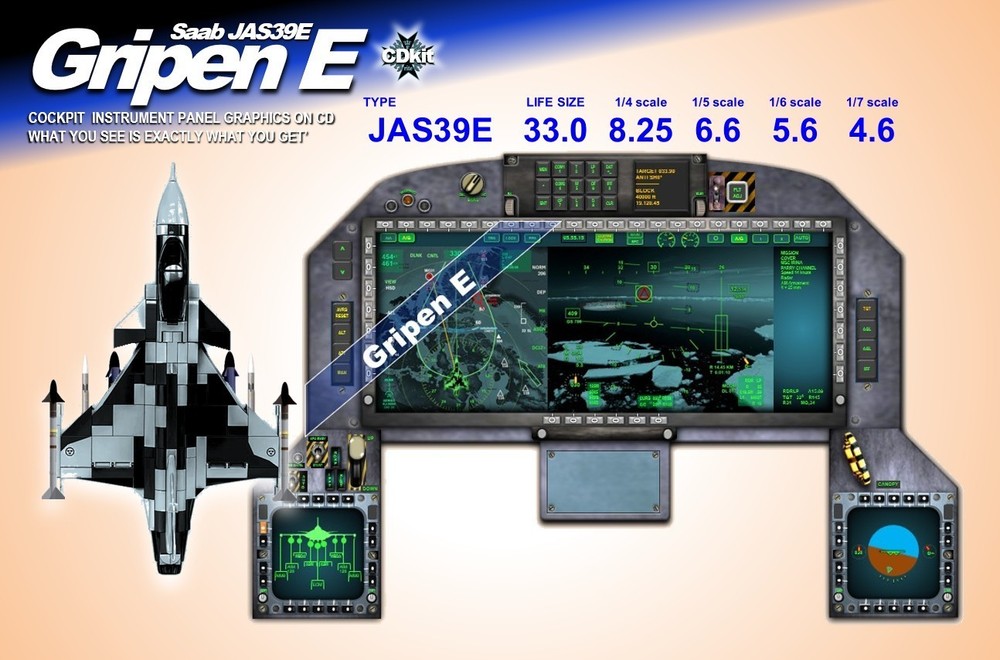 GRIPEN E COCKPIT instrument panel CDkit