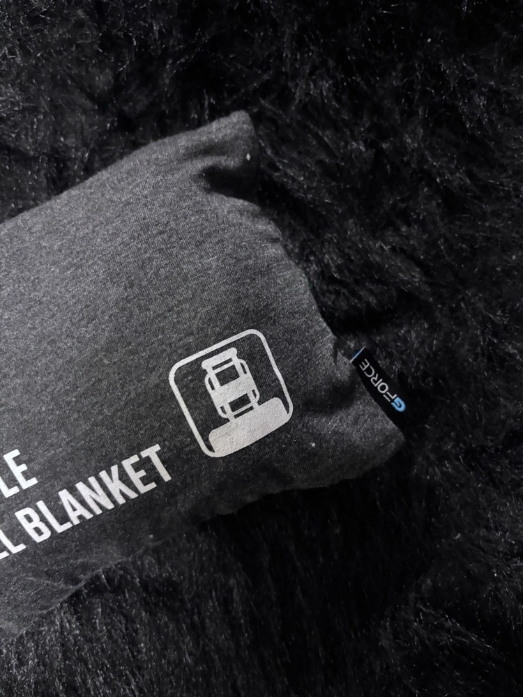 GFORCE Packable Travel Blanket Gray Cotton Blend