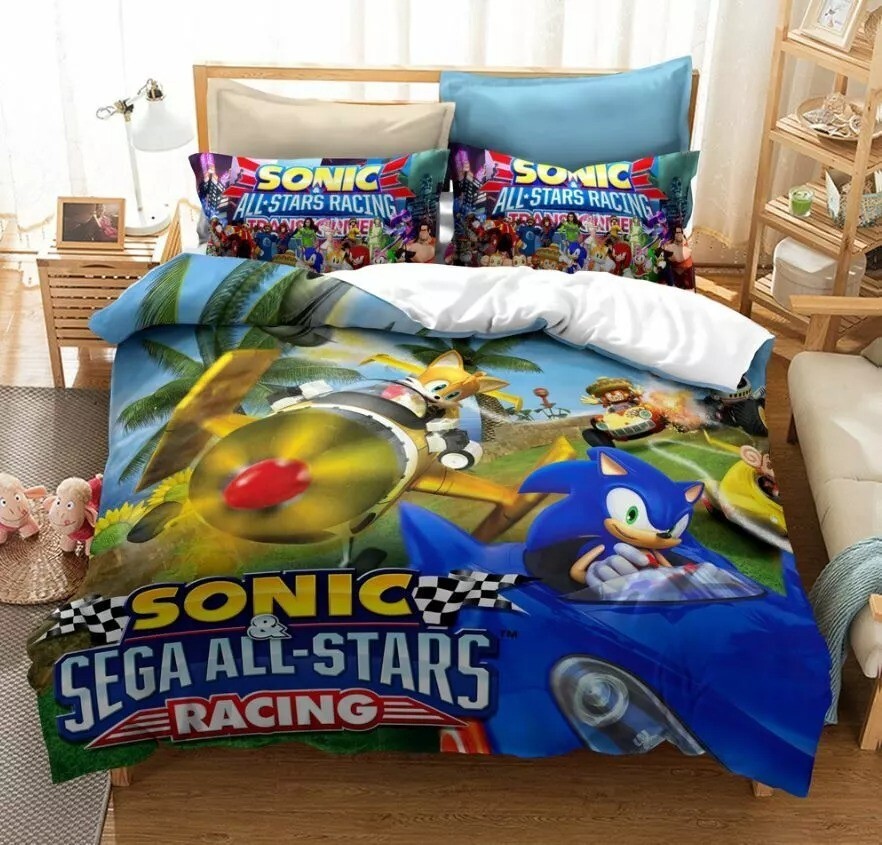 Sonic the Hedgehog Bedding Set – Single, Double, Queen, King Bedding Set for Kid