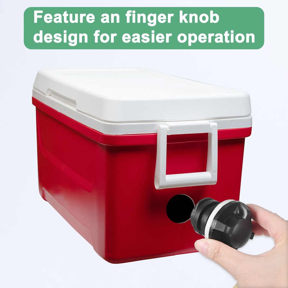 2-Set Cooler Drain Plug Replacement Large Small for RTIC Coolers [Black]