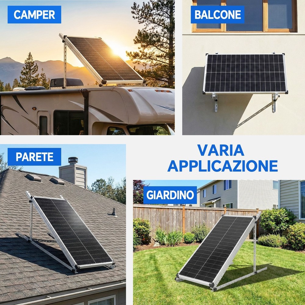 45in Adjustable Solar Panel Mounting Brackets Kit System for 8 Solar Panels