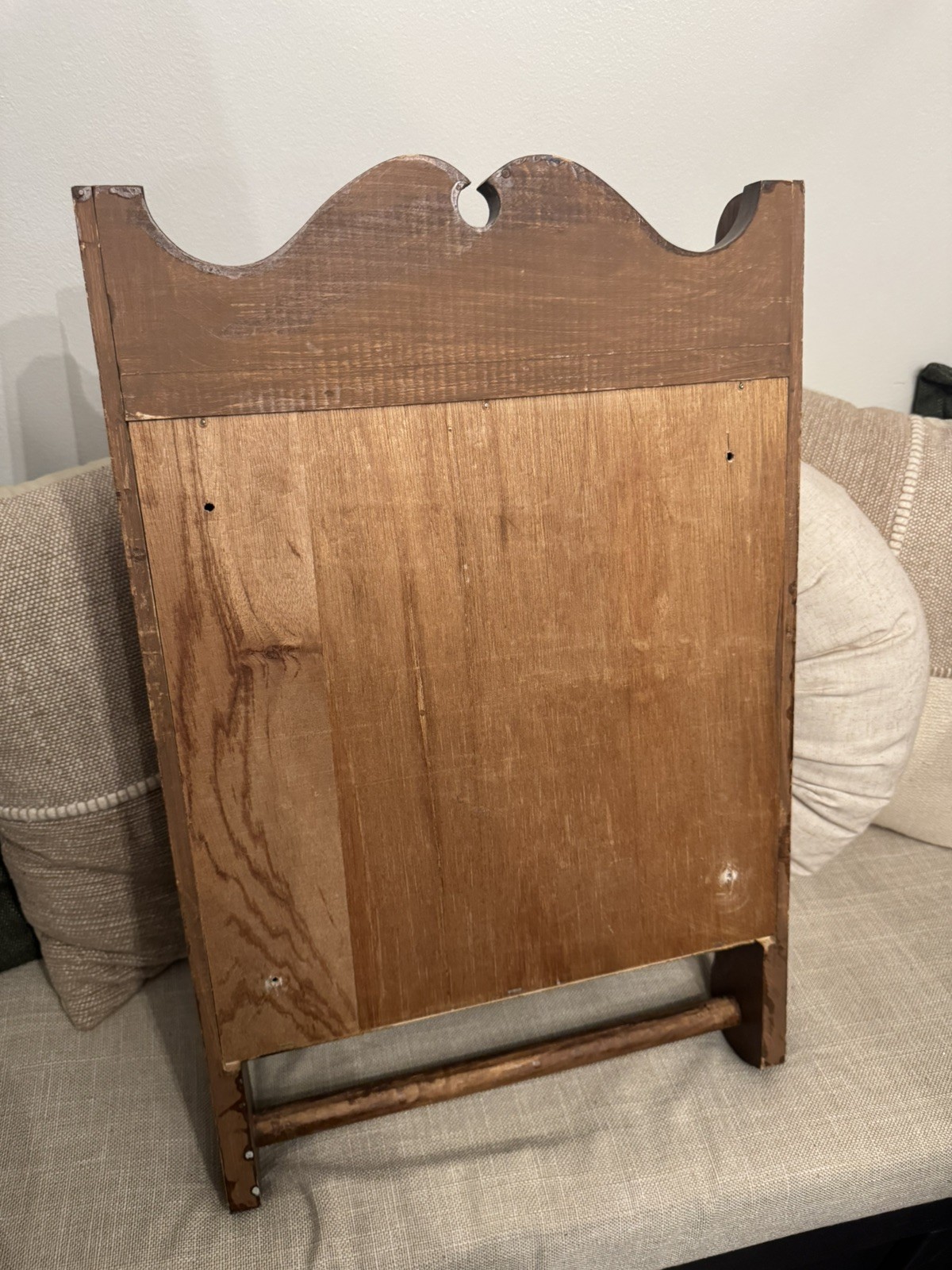 RARE Antique 1900s Hand Made Medicine Cabinet Mirror and towel bar