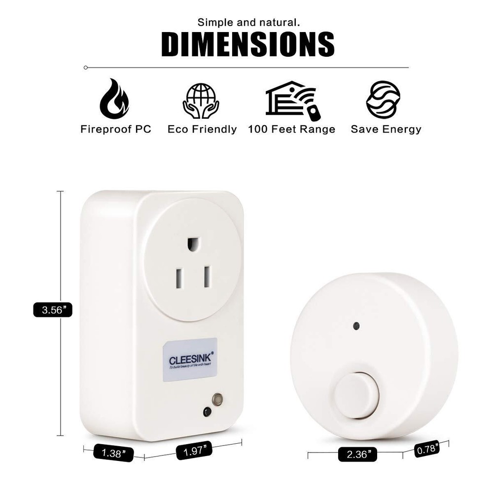 Wireless Garbage Disposal Switch Kit Self-Powered Remote Outlet Control