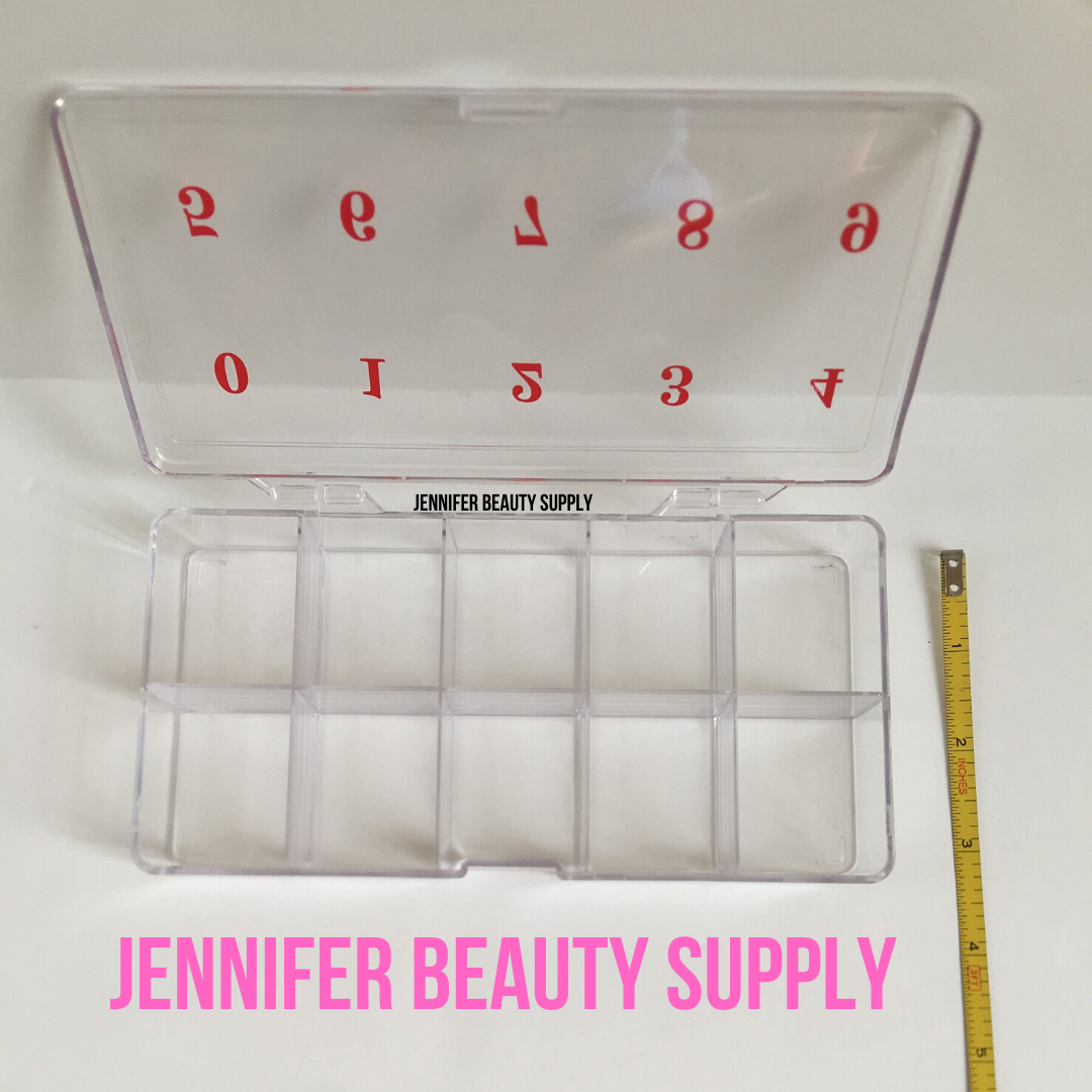 Plastic Storage Box Case Nail Art False Tips Gems 10cells Makeup Empty Container